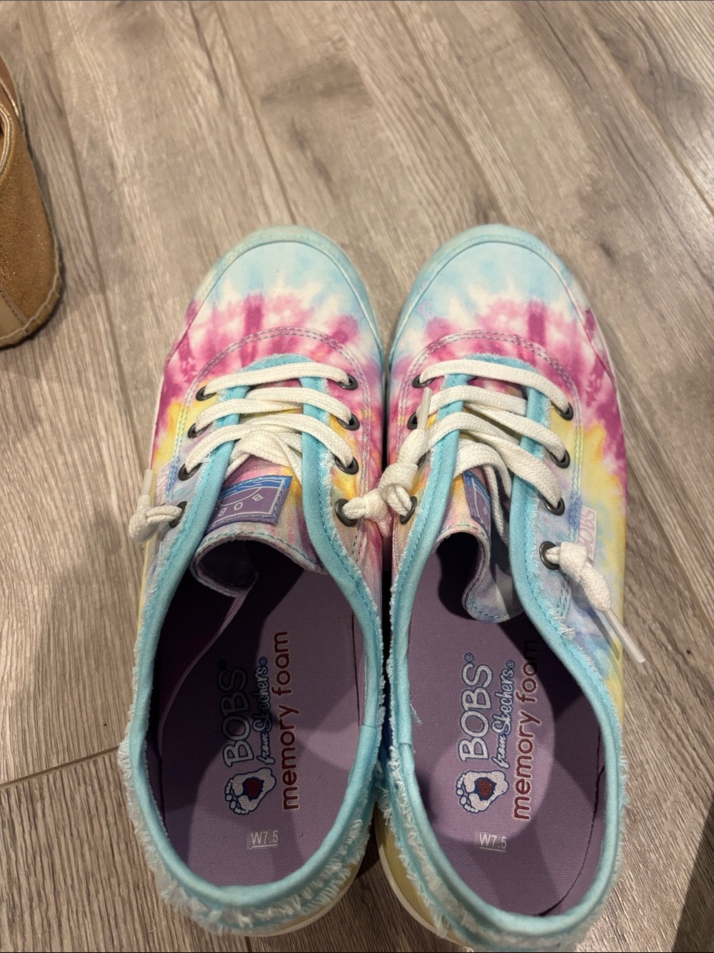 BOBS from Skechers Kids Tie-Dye Sneakers - Pastel Blue, Pink, Yellow